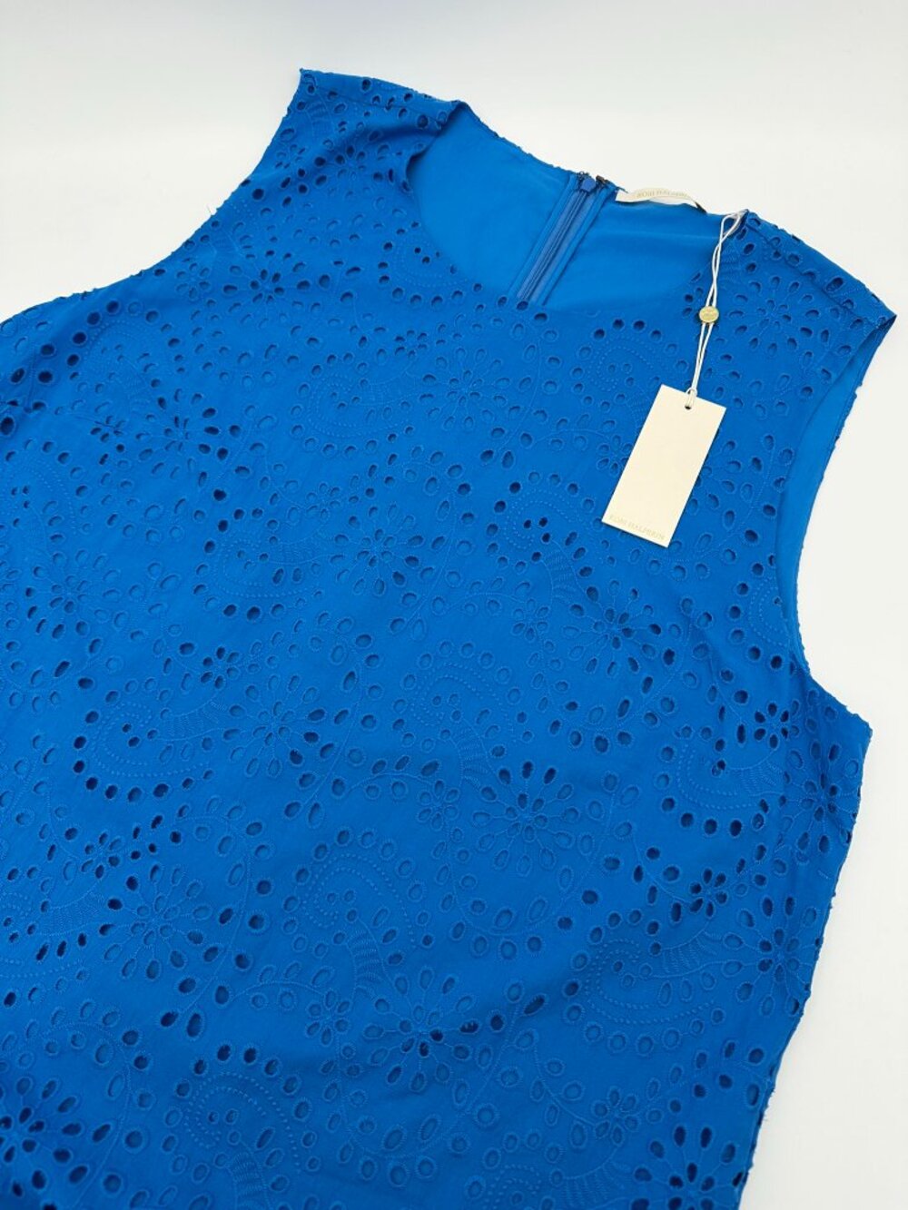 Kobi Halperin Women's Leora Cotton Eyelet Shift Sleeveless Dress,‎ Size XL, Blue